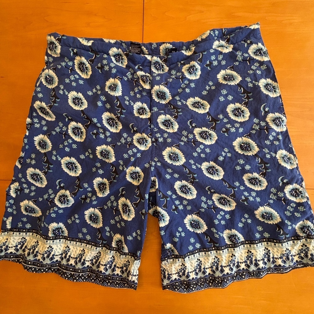 Polo Ralph Lauren Sport L Vintage Blue Floral Swim Bathing Bermuda Board Shorts